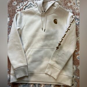 Carhartt Off-White Hoodie with Brown Accents